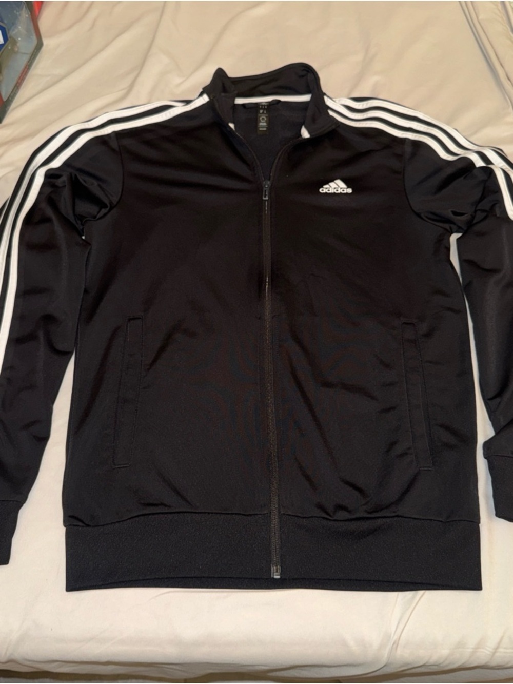 adidas Black Jacket with White Trim
